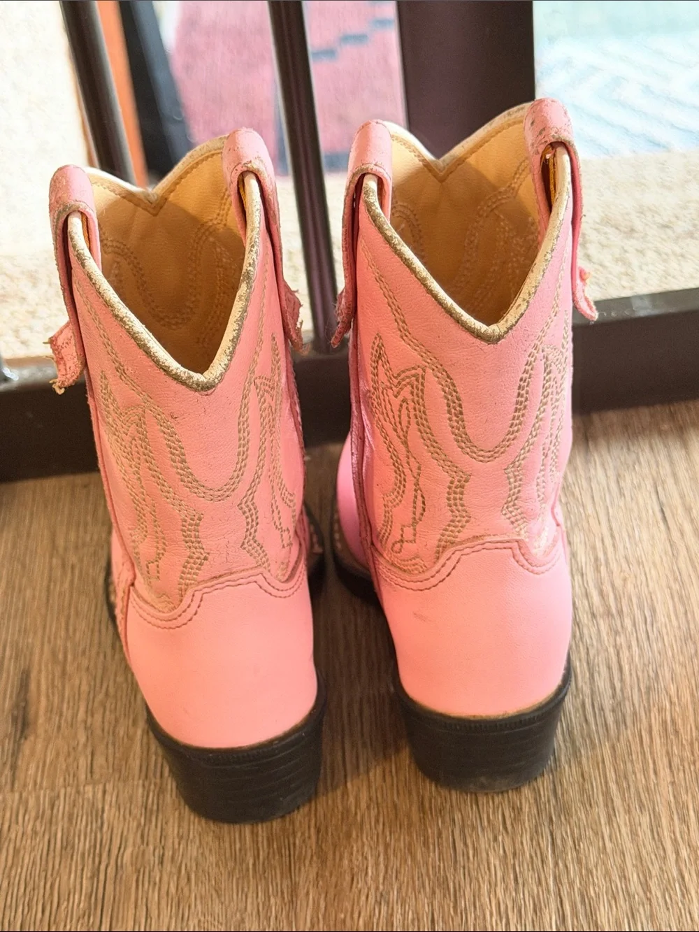 Durango Pink Toddler Western Boots with Embroidered Details